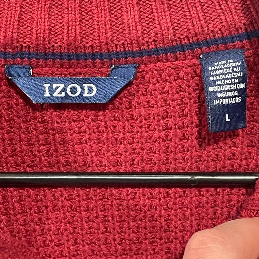 IZOD Men's Sweater‎ Size L Long Sleeve Shelter Island Color Blocked Stripe